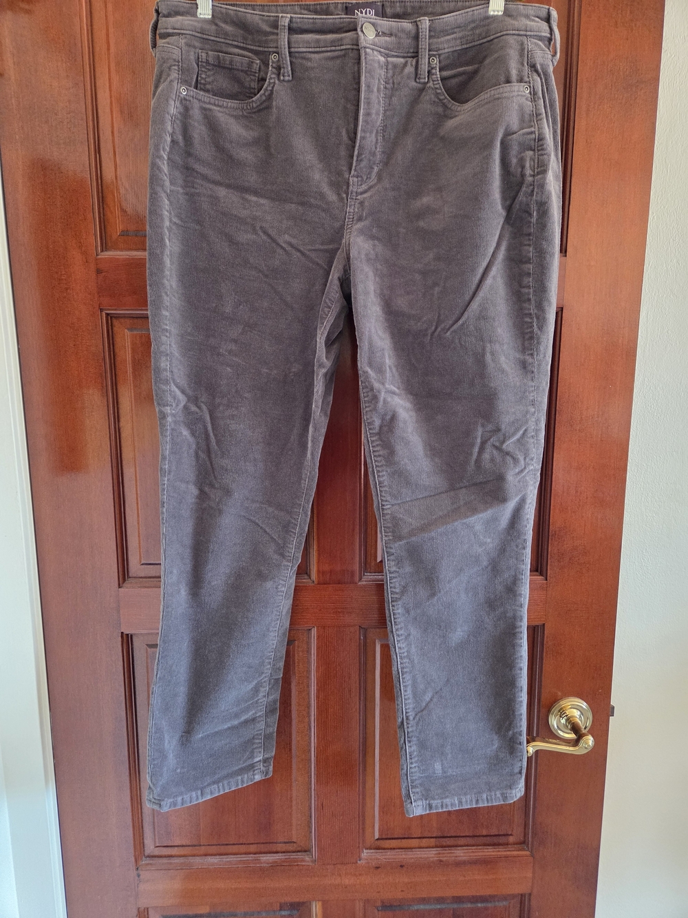 NYDJ Women’s Straight Leg Courduro Jeans - Charcoal Gray